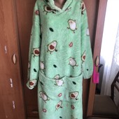 Меховушка дуже довга, плюшева, халат, плаття, худи, 5-8XL. слип, пижама, плед