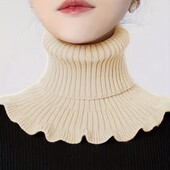 Елегантний знімний комір-гольф бежевий , стиль та комфорт