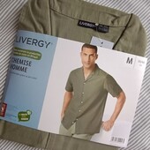 Чоловіча сорочка з коротким рукавом livergy муслін 100% котон M (39/40)