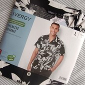 Чоловіча рубашка з коротким рукавом livergy 100 % cotton L (41/42 )