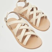 Босоніжки для дівчинки натуральна шкіра бежеві