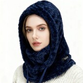 Капор шапка шапка-шарф балаклава зимняя женская шапка балаклава колір Темно-синій