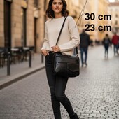 Сумка чорна натуральна шкіра