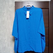 Новая брендовая рубашка из вискозы и льна р.22-26 оверсайз.