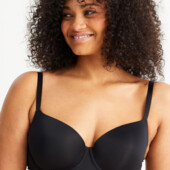 Арт.1346 бюстгальтер жіночий гладкий чорного кольору без пуш ап c&a.