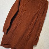 Терракотовый вязаный свитер
