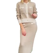 Распродажа! Шикарный теплый трикотажный юбочный костюм, Турция , р. наш 42-48