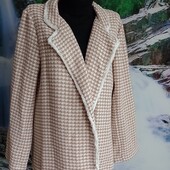 Ефектний кардиган- жакет в гусячу лапку на пишні форми .