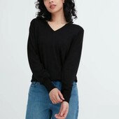 Чорний пуловер Uniqlo з меріносової вовни р.м