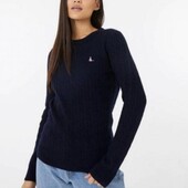 Вовняний синий джемпер з структурованої в'язки merino wool