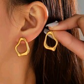 Сережки цвяшки, ромби, потікший метал. Медзолото