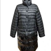 Esmara стильная стёганая куртка/ пальто 2 в 1 цвет черный/ низ лаковый размер XS S