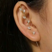 Моно сережка, кафф, кафа колосок, гілочка, листочки, циркони