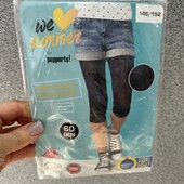 808. чорні капрі-леггінси для дівчаток 146/152, 10-12