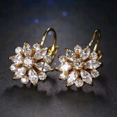 Сережки сонячна квітка, циркони