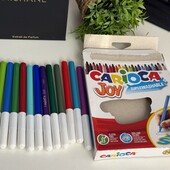 Італія! Набір якісних фломастерів Carioca superwashable 14 кольорів гарно відтираються від меблів