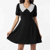 Стильна велюрова сукня з воротом, 12-13 років