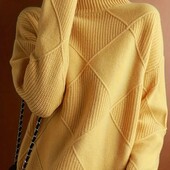 Стильный джемпер, свитер, пуловер, 75% вискоза, р. m, наш 42-50, желтый