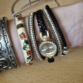 Вінтажний браслет з емаллю, часи, все в лоті