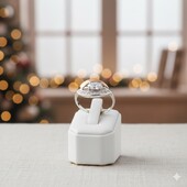 Срібна каблучка з фіанітами 17.5 розмір