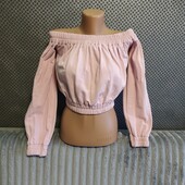 Симпатичная тёпленькая блузка/кофточка/топ с открытыми плечами, р.XS/S