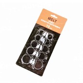 Набір металевих хомутів, черв'ячних "BELT" 10 штук на блістері білий цинк.