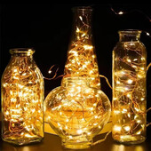 Світлодіодна гірлянда “Роса” на батарейках, 2 м - 20 світлодіодів, колір теплий