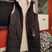 Большой размер 58-60 двухстронний жилет черный-кремовый из Англии