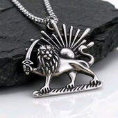 Ланцюжок і підвіска кулон лев, сонце, меч, медсталь