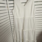 Primark uk16 молочна сукня многоярусна з оборками