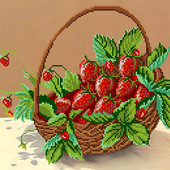 Велика гарна схема для вишивки "Полуниці у кошику"