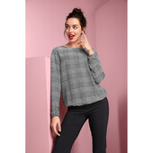 ♕ Блузка сіро-біла в клітку від Tchibo (Німеччина), р. наш: 44-46 (36 євро)