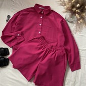 Розкішний костюмчик у малиновому кольорі сорочка+шорти