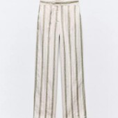 Льняні брюки у смужку р.л
