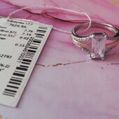 Срібна каблучка з фіанітами 17,5 розмір