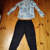 44-46р Ідеальний стан чорні літні брюки Коллінз б.у.