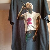 Графітова прінтована футболка р.хл