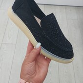 Лофери чорні в стразах