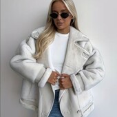 Дублёнка женская оверсайз пог 60 см