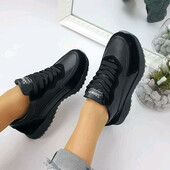 Кросівки натуральна шкіра + замша чорні