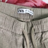 Штани льон ! Zara s на манжеті/ т37 поб 48