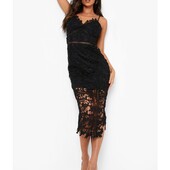 Boohoo uk10. Гарна сукня чорна мереживо