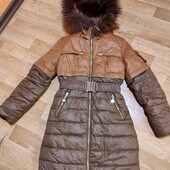 Тепла зимова куртка для дівчинки в чудовому станіна холофайбері