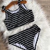 Стильний трендовий купальник у смужку, 11-12 років