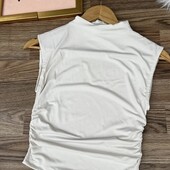 Білий топ за драпіруванням, XS