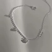 Срібний браслет із підвісками-сердечками 925