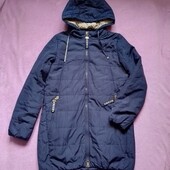 Демісезонна утеплена подовжена куртка на 9-11років.