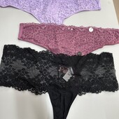 184. Стрінги мереживні 3шт 2XL