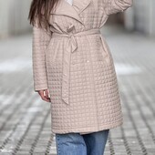 Стьобане демісезонне пальто з нюансом 48 р