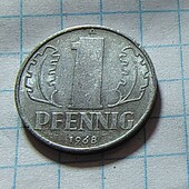Монета Германії 1 пфенінг 1968